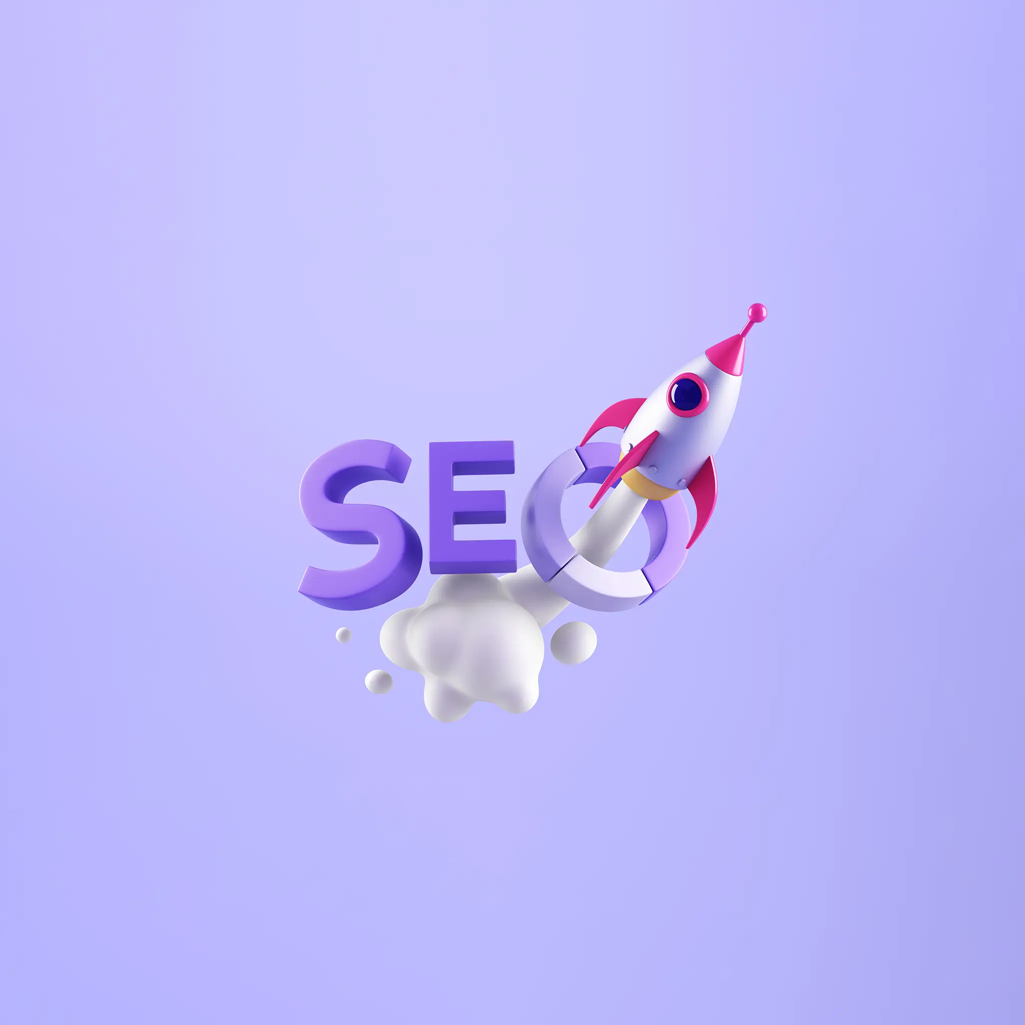 Boost your Magento SEO - image illustrating a rocket launching from the 'O' in 3D 'SEO' text