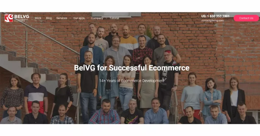 BelVG website screenshot - eCommerce development and support services