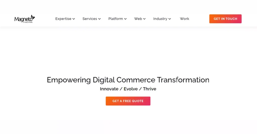 Magento IT Solutions website screenshot - Magento development and support services