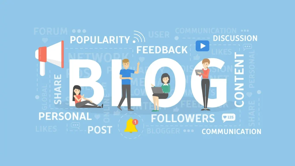 Blog image with people and text