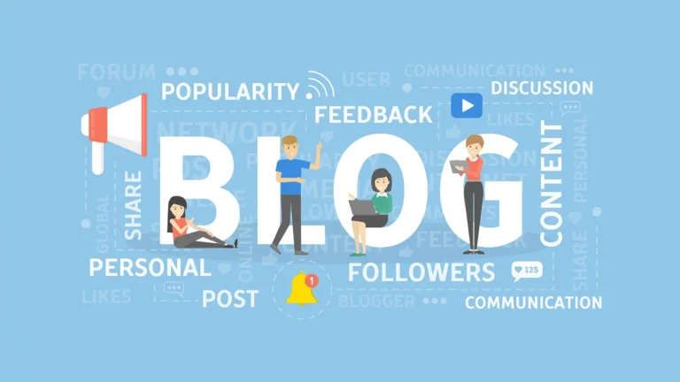 Blog image with people and text