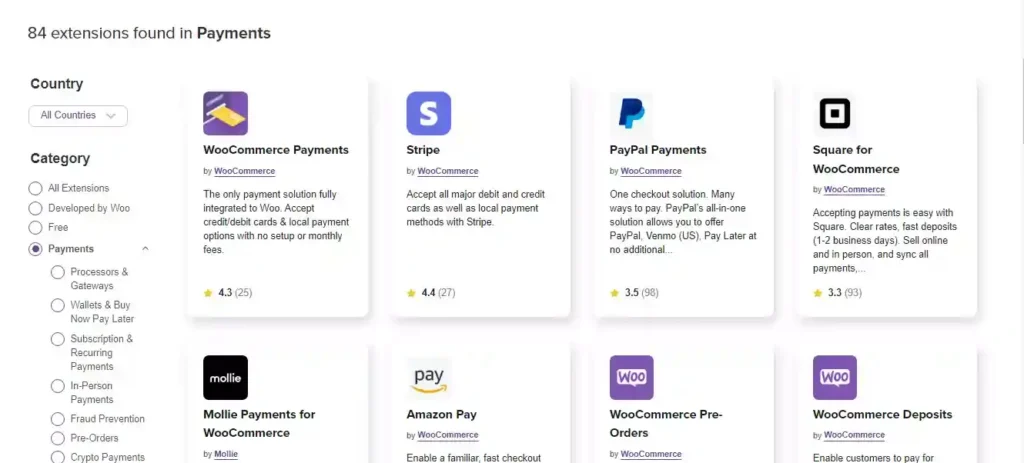 WooCommerce payment options webpage screenshot - A variety of secure and convenient payment methods for online shopping