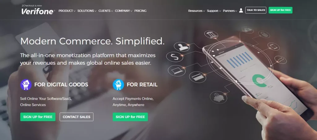 2Checkout payment gateway - Global and seamless online payment processing for businesses of all sizes - Screenshot of 2Checkout website interface