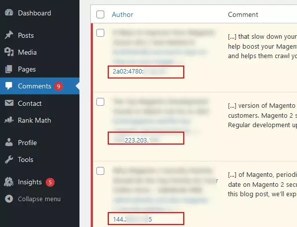 Block IP addresses from commenting in WordPress