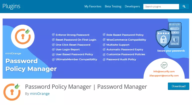 Password Policy Manager Plugin Screenshot - WordPress Repository - Strengthen Website Security with Custom Policies