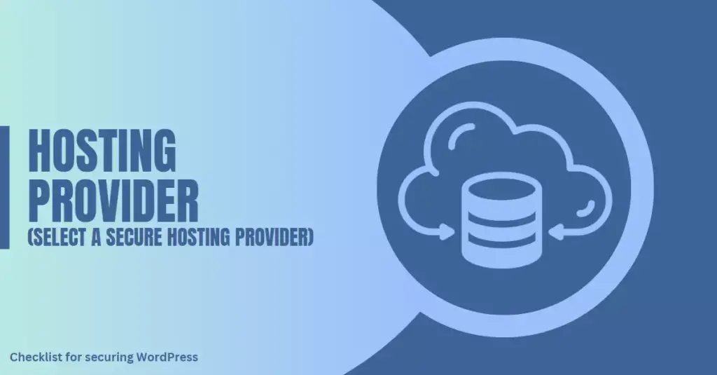 Image illustrating a cloud and a hosting server icon, emphasizing the importance of choosing a secure hosting provider when following the checklist for securing a WordPress site.