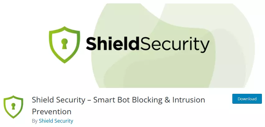 screenshot of the Shield Security plugin on the WordPress repository, displaying the plugin's name and branding for two-factor authentication solution.
