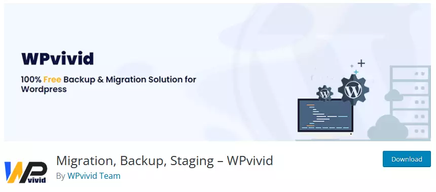 Screenshot featuring the WPvivid WordPress Backup Plugin, one of the popular WordPress backup plugins listed in the WordPress Repository