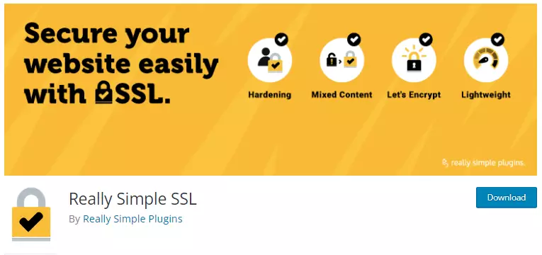 Profile picture and cover image of Really Simple SSL plugin on the WordPress repository, showcasing the developer names, indicative of the trusted source for secure WordPress SSL plugin.