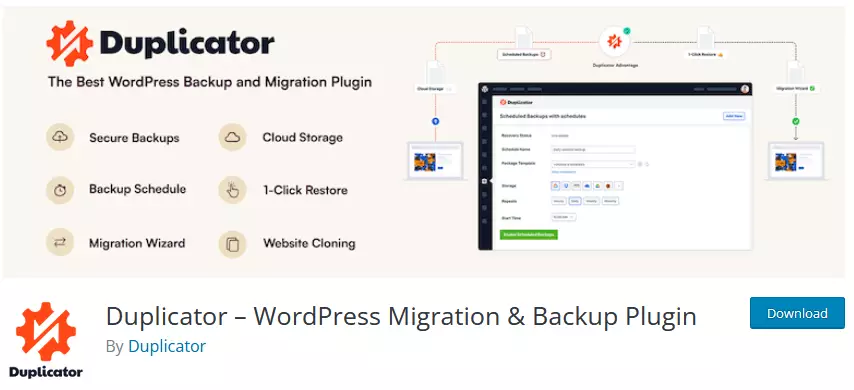 Duplicator Plugin - Easily Migrate, Clone, and Backup Your WordPress Website | Developer: Duplicator