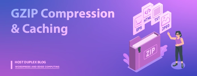 Zipped folder illustration, representing the process of GZIP compression and caching in WordPress for improved performance with edge computing.