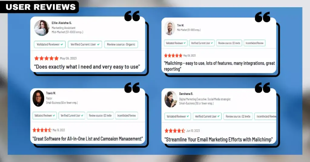 Mailchimp User Reviews - Customers Share Their Positive Experiences with Mailchimp Email Marketing