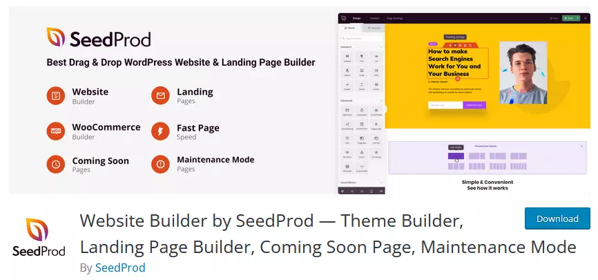 SeedProd Plugin - Create Stunning Coming Soon and Maintenance Mode Pages | Developer: SeedProd