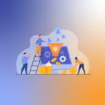 Team working on Magento conversion rate optimization strategies on a screen, successfully converting site visitors into customers.