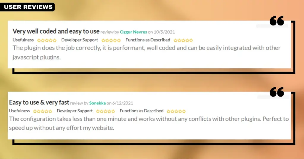 Screenshot showing user reviews for the Magento 2 Lazy Load extension by Magetop, highlighting positive customer experiences with the extension's features and its effect on improving page load speed and website performance.