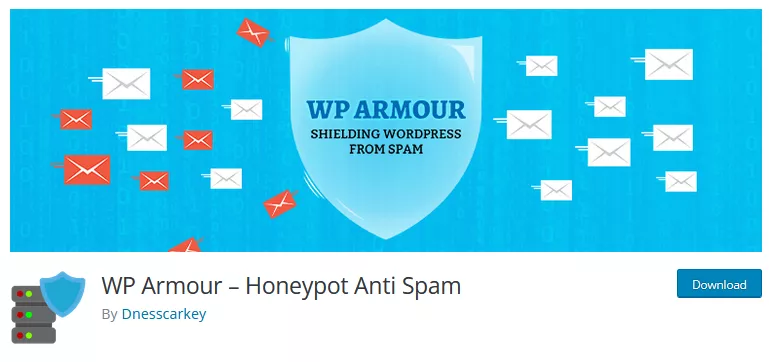 Screenshot of WP Armour plugin in the WordPress repository, showcasing its features and functionality for enhanced website security.