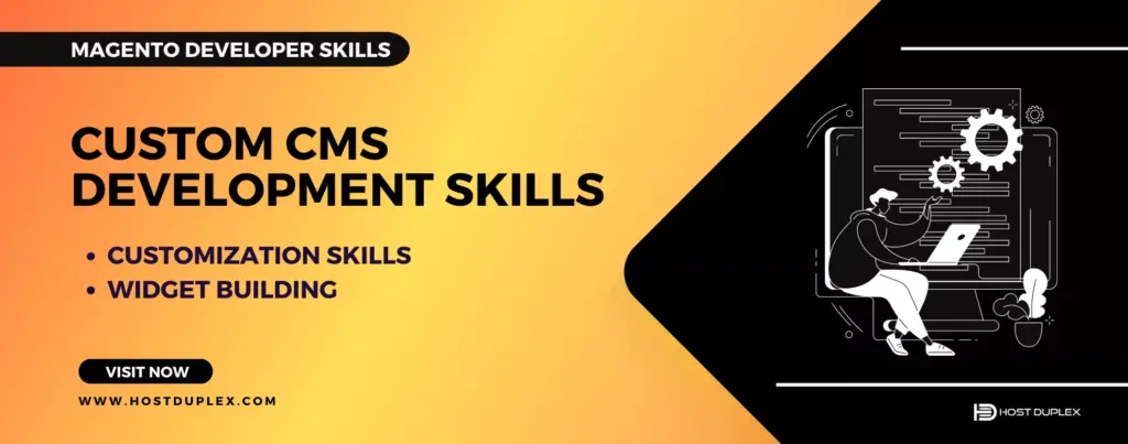 CMS icon symbolizing custom CMS development skills essential for Magento developers