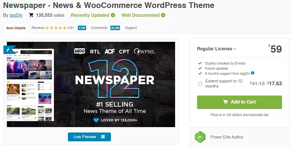 Screenshot showcasing  'NewsPaper' customizable WordPress theme