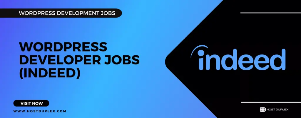 Indeed logo with the title 'WordPress Developer Jobs for August 2023'.