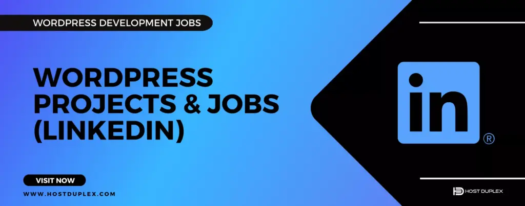 LinkedIn logo alongside the title 'WordPress developer jobs for August 2023'.