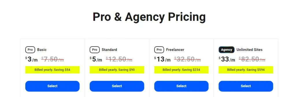 Screenshot displaying the pricing structure for the 'Defender Security' plugin