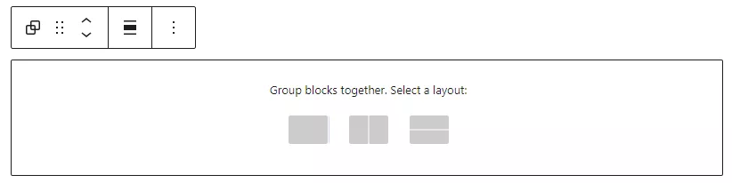 screenshot of group block in WordPress block editor