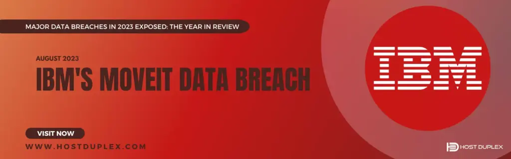 Text and IBM logo illustrating the IBM's data breach affecting patient data.