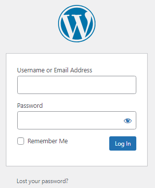 Screenshot of WordPress login page