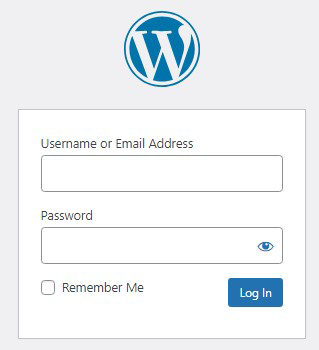 Screenshot of the WordPress admin login page, where users enter credentials to access the backend.