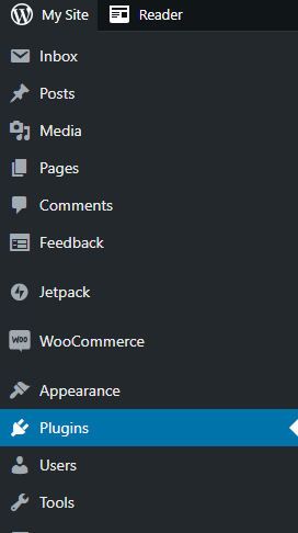 Screenshot of Plugin section in WordPress Dashboard