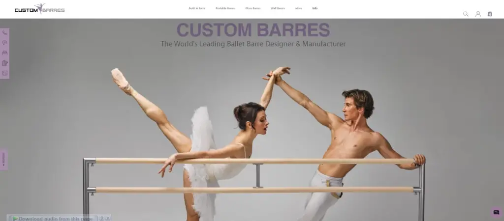 Custom Barres Website: Tailored Ballet and Dance Equipment