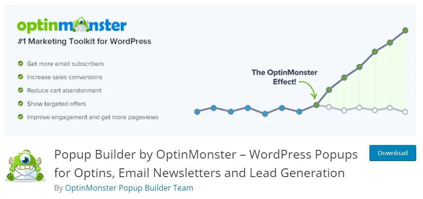 OptinMonster plugin listing in the WordPress repository.