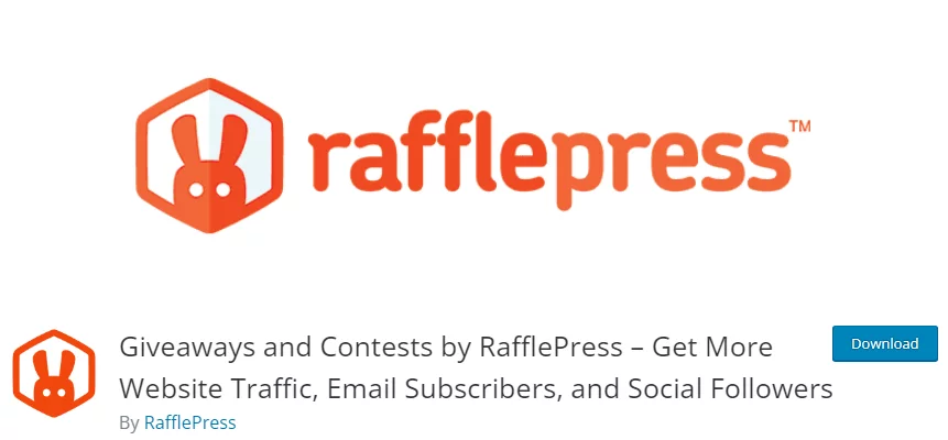RafflePress plugin listing in the WordPress repository.