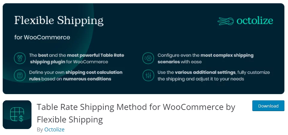 Table Rate for WooCommerce by Flexible Shipping Plugin Screenshot