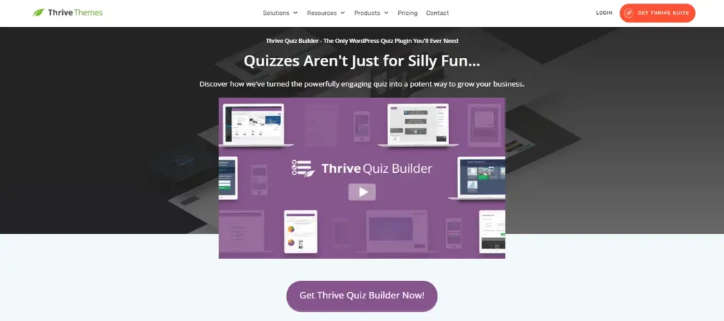 Thrive Quiz Builder plugin website