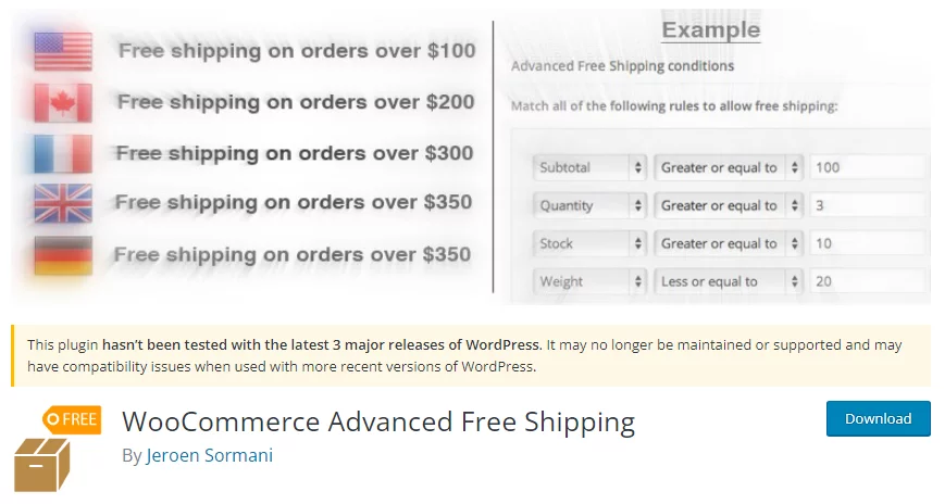 WooCommerce Advanced Shipping Plugin Screenshot