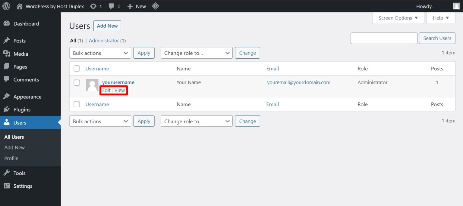How to manage users in WordPress - Host Duplex Knowledgebase